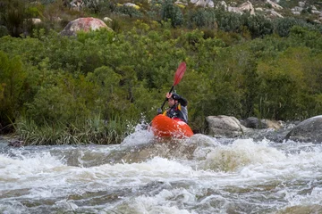 Foto op Canvas White water kayaking in Du Toits Kloof, South Africa © danedwards
