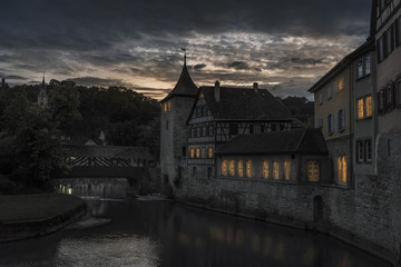German old town in the evening
