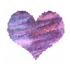 Mosaic violet heart illustration