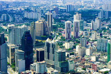 Kuala Lumpur city skyline with skyscrapers