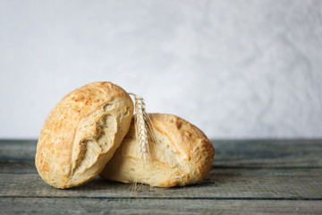 Two homemade ciabatta