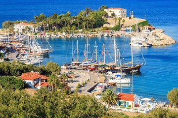 Seaport of Datca during the daytime in Mugla, Turkey