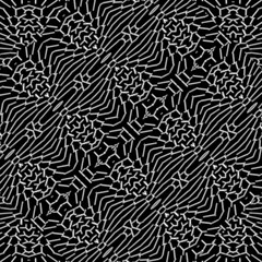 Black and White Intricate Ornate Seamless Pattern