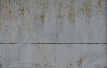 abstract texture, vintage metal sheets with rivets, gray with rust splashes, wall, background for text