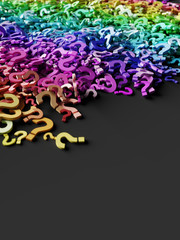 Infinite question marks, original 3d illustration