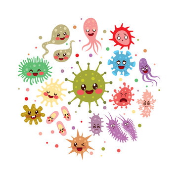 Cute Little Intestinal Flora Bacteria Character Collection