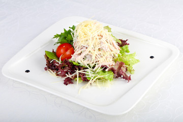 Salad with ham