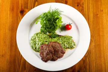 Beef with spinach