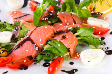 Salmon salad with eggs