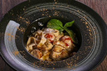 Delicous pasta with mushroom