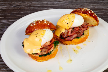 Tasty eggs Benedict