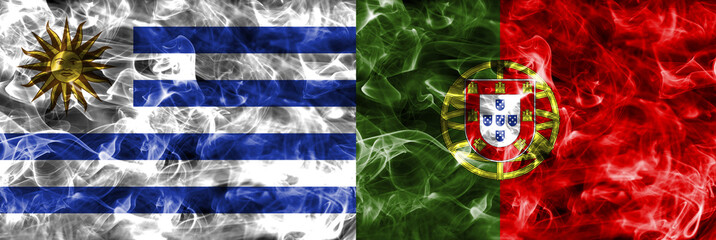 Uruguay vs Portugal smoke flag
