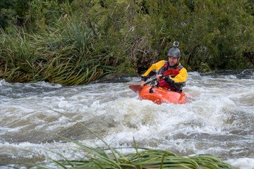 White water kayaking in Du Toits Kloof, South Africa