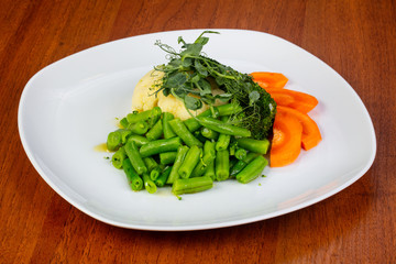 Appetizing steamed vegetables