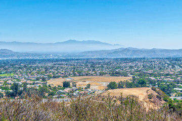 Suburbs in summer morning sun of Southern California