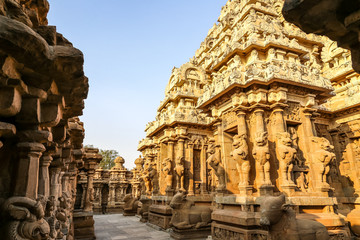 Beatiful ancient Hindu temple, Kanchipuram, Tamil Nadu, India