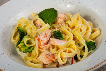 Pasta with salmon