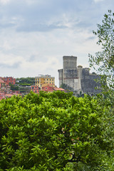 Fototapeta na wymiar Castle And Colourful Houses of Town Lerici Liguria Italy
