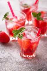 Summer fresh drink strawberry lemonade