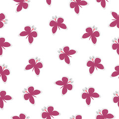 vector beautiful seamless pattern on white background with pink