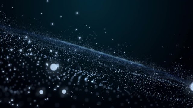 Futuristic animation with particle wave object in slow motion, 4096x2304 loop 4K