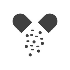 Capsule Glyph Vector Icon. Isolated on the White Background. Editable EPS file. Vector illustration.