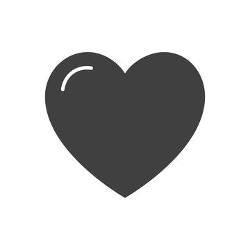 Heart Glyph Vector Icon. Isolated on the White Background. Editable EPS file. Vector illustration.