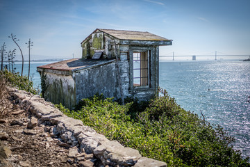 Wooden Hut on Alcatraz Island