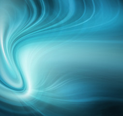 Abstract blue background, abstract lines twisting into beautiful bends