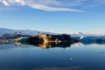 Icebergs in Jokulsarlon Glacial Lagoon in Skaftafell NP, Iceland