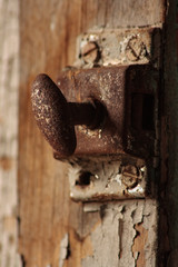 Old rusted doorknob