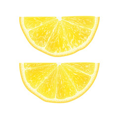 Realistic 3d Vector Illustration of half  sliced lemon. Colourful citrus. Good for packaging design and ad.