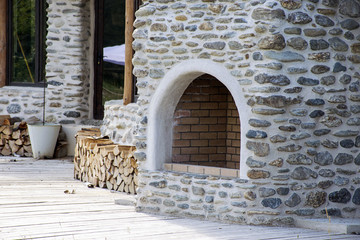 Outdoor garden fireplace 