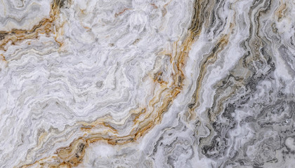 Plakat Grey gold curly marble