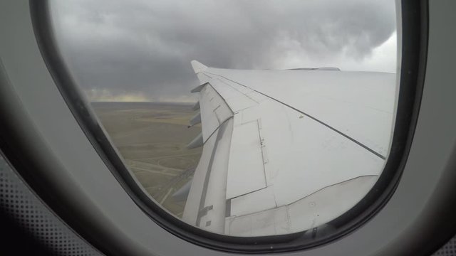 POV take off, airplane window seat
