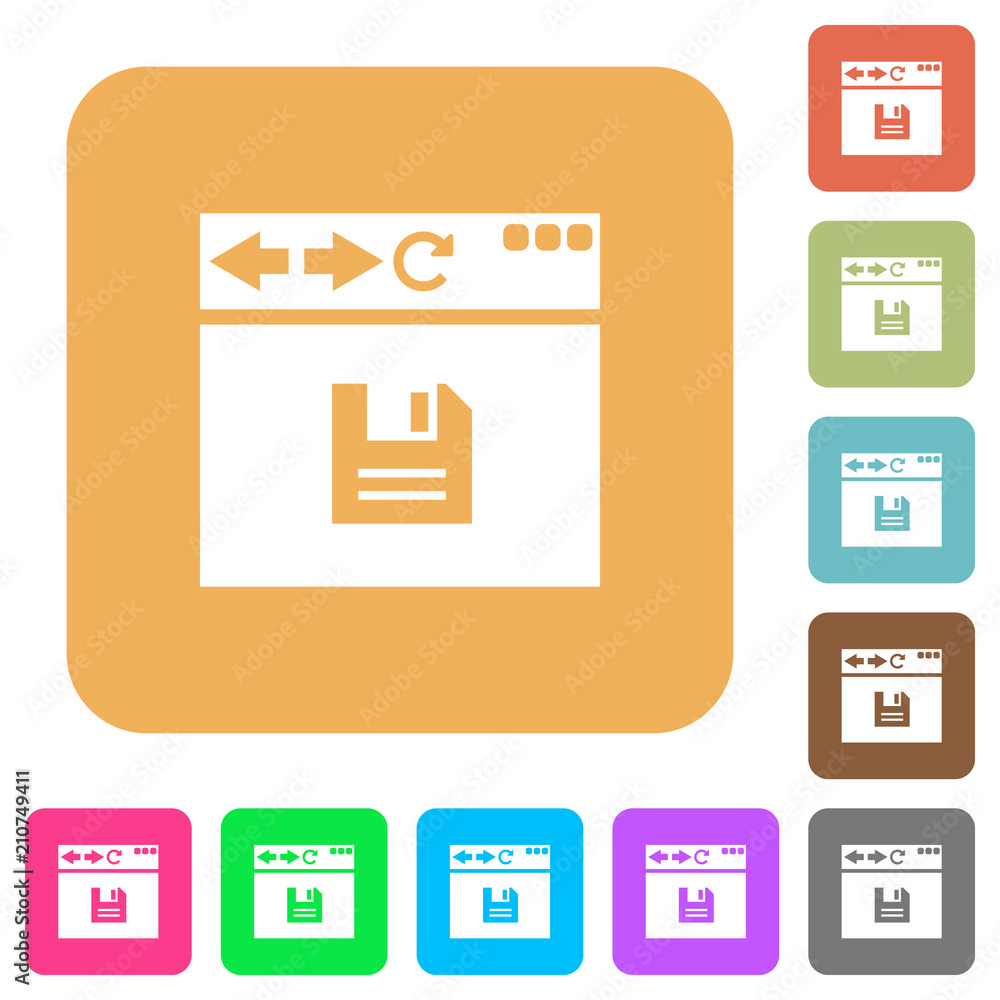 Poster Browser save rounded square flat icons