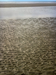 Ripples in the sand at low tide