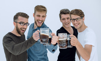 group of good friends with beer