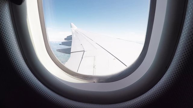 POV, window view of airplane wing