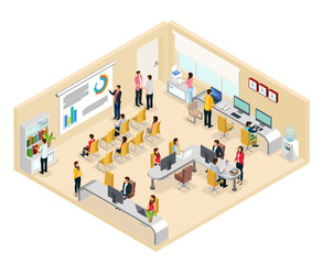 Isometric Coworking Office Concept