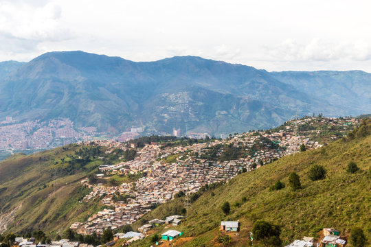 A view from high up over Medellin Colombia.