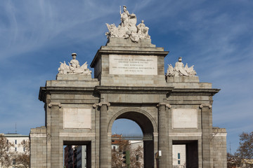 Fototapeta na wymiar Amazing view of Puerta de Toledo in City of Madrid, Spain