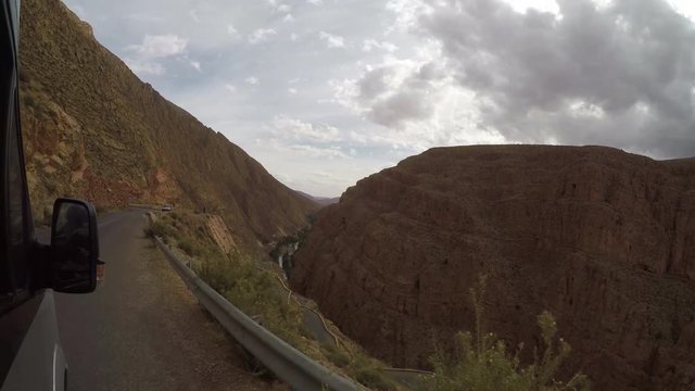 POV, scenic drive on highway Morocco
