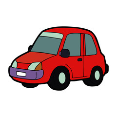 Car cartoon illustration isolated on white background for children color book