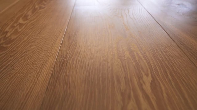 Close up, shining hardwood floor