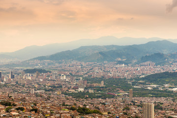 A view from high up over Medellin Colombia.