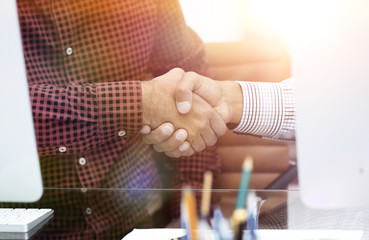 closeup.handshake colleagues