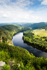 Naklejka premium View of Vltava river from Solenice viewpoint, Czech Republic
