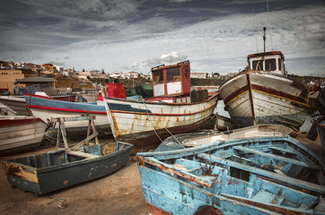 Fototapeta na wymiar Old Fishing Boats
