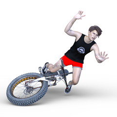 ファットバイクに乗る男性